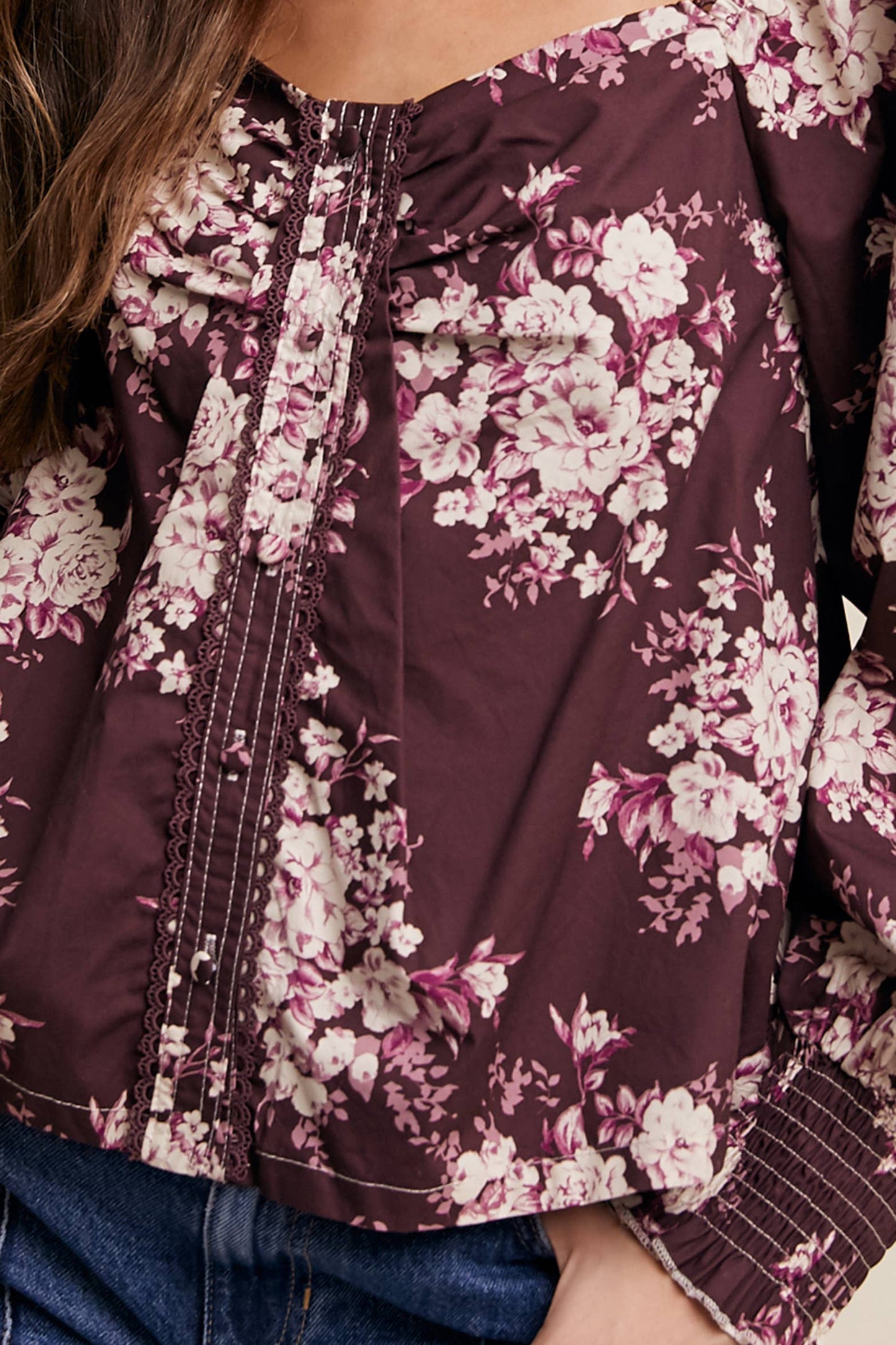 Floral Puff Sleeve Blouse