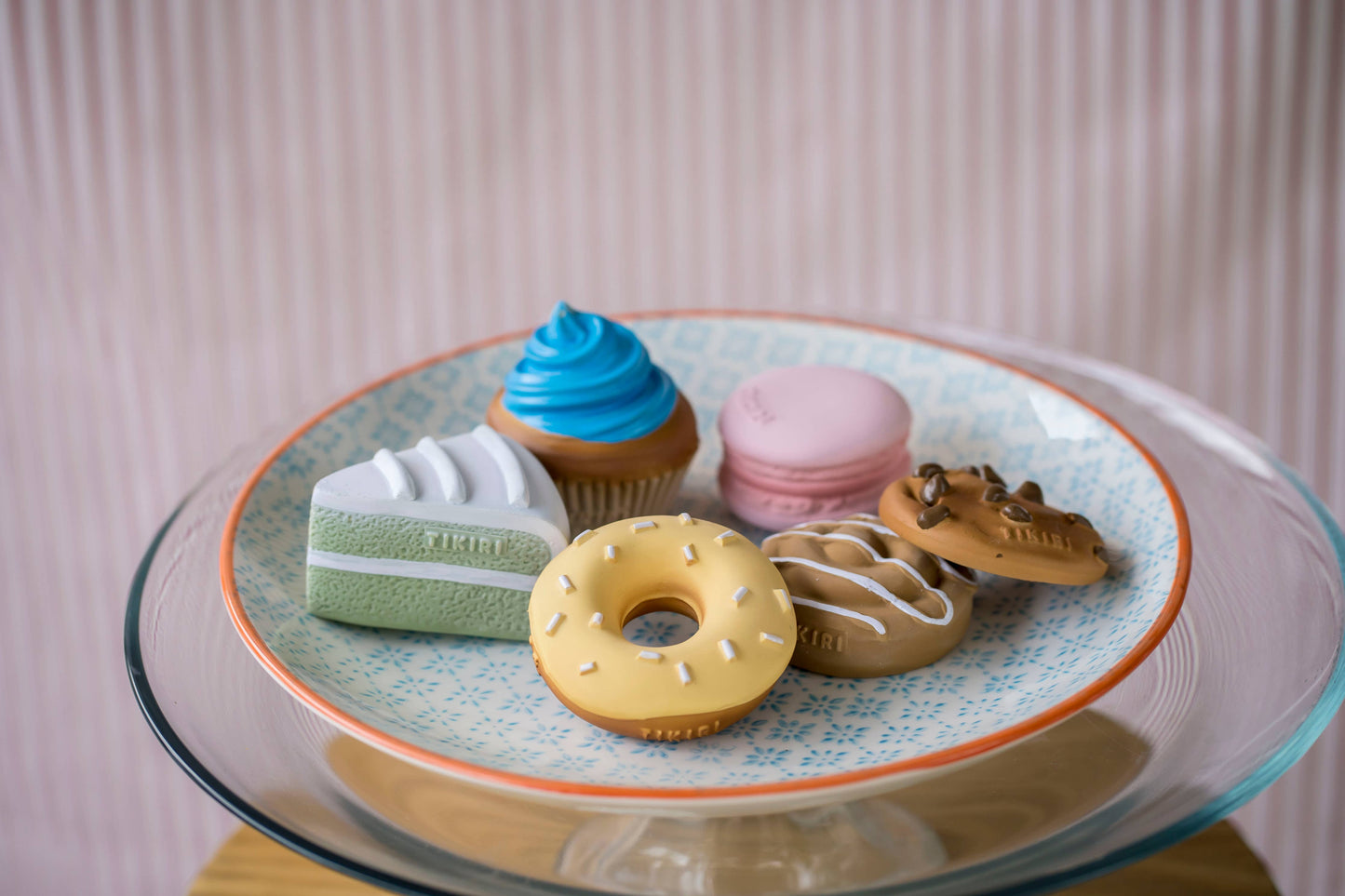 Macaroon Natural Rubber Teether, Rattle & Pretend Play - Grace & Haven
