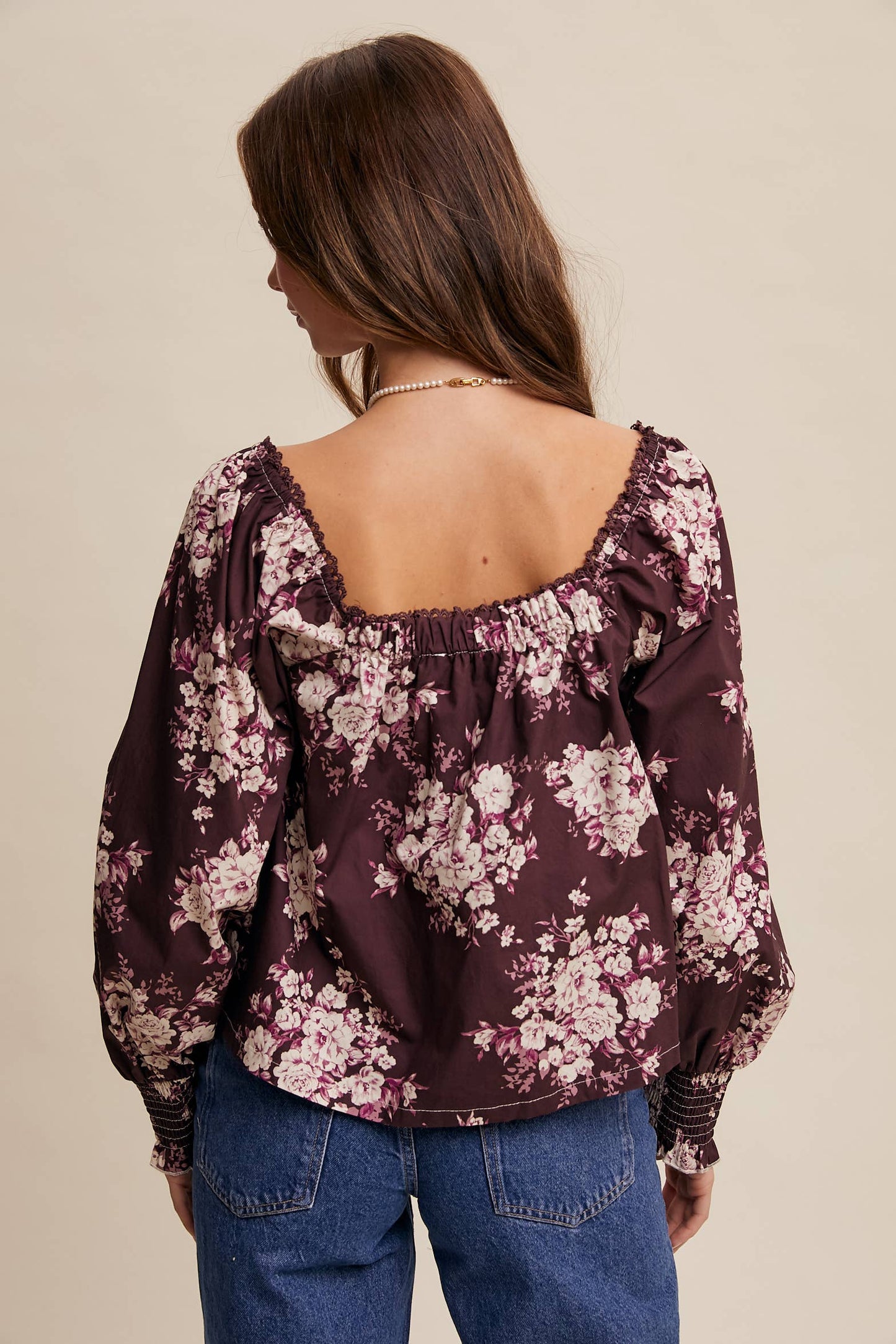 Floral Puff Sleeve Blouse