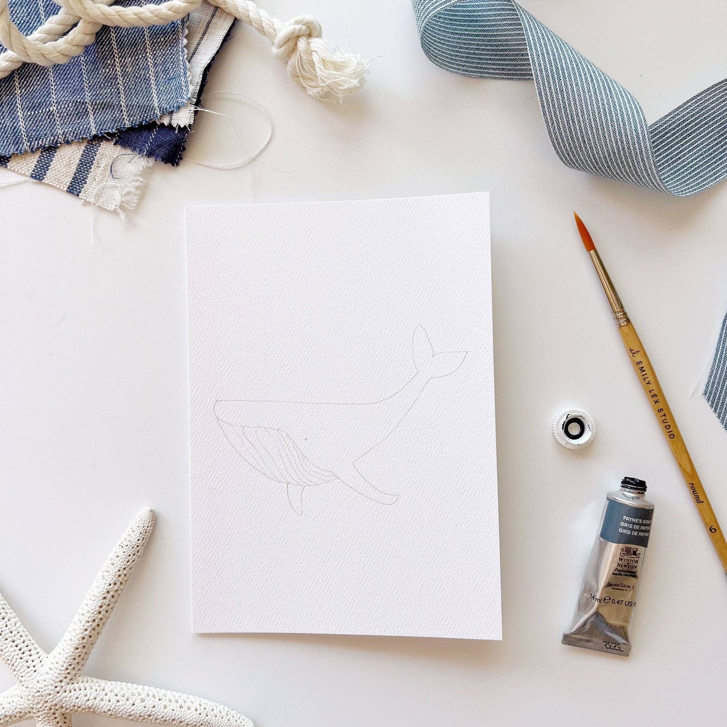 Seaside Paintable Notecards – Watercolor DIY Stationery Set by Emily Lex