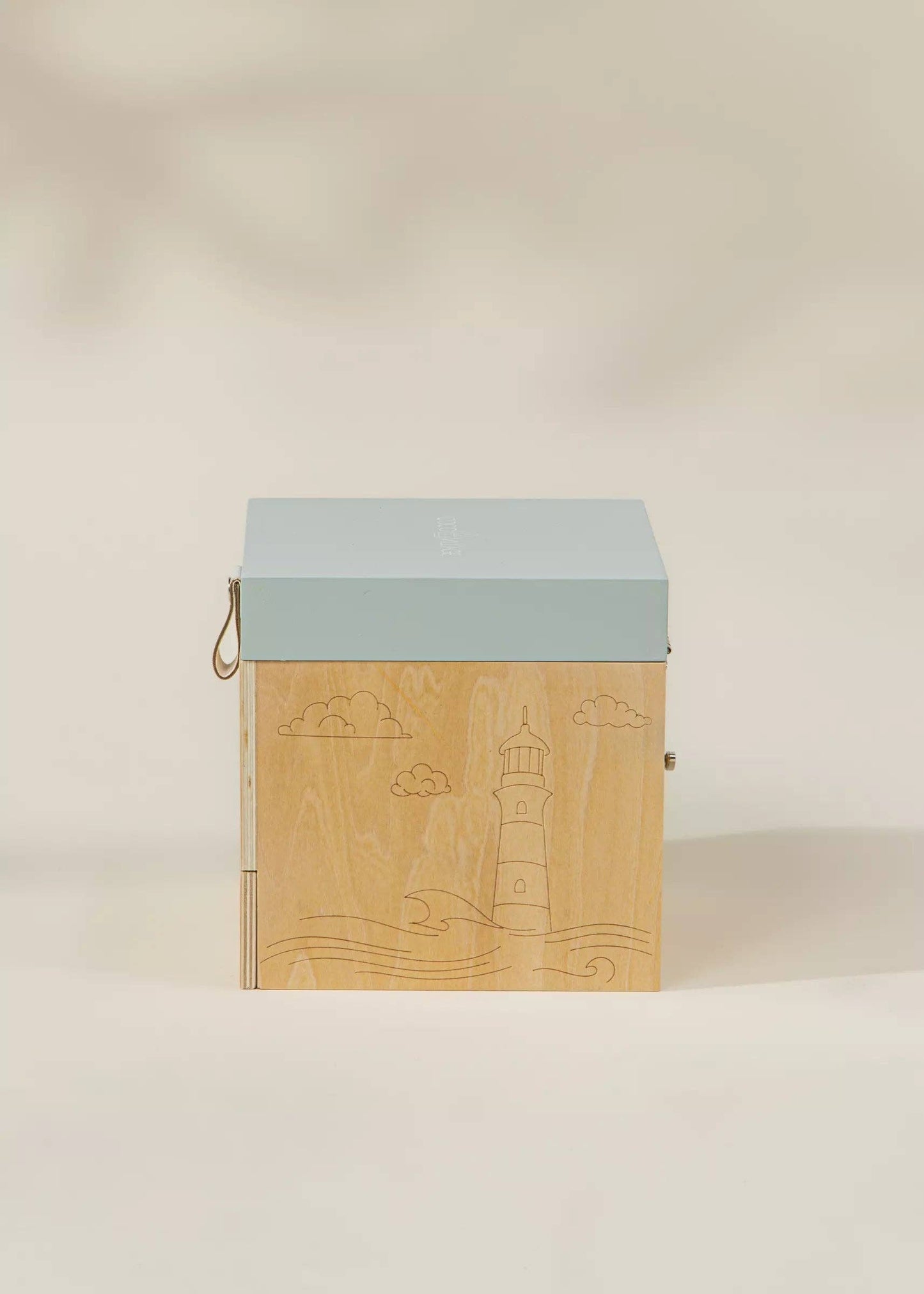Wooden Musical Souvenir Box – Ocean-Themed Nursery Keepsake with Pop-Up Sailboat