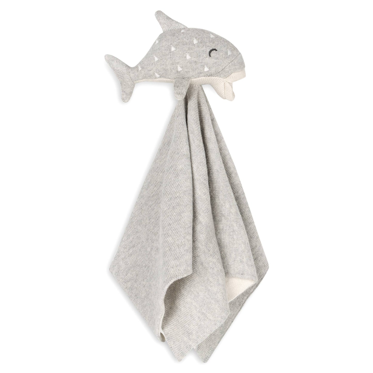 Organic Cotton Whale Lovey Security Blanket – Soft Knit Baby Comfort Toy