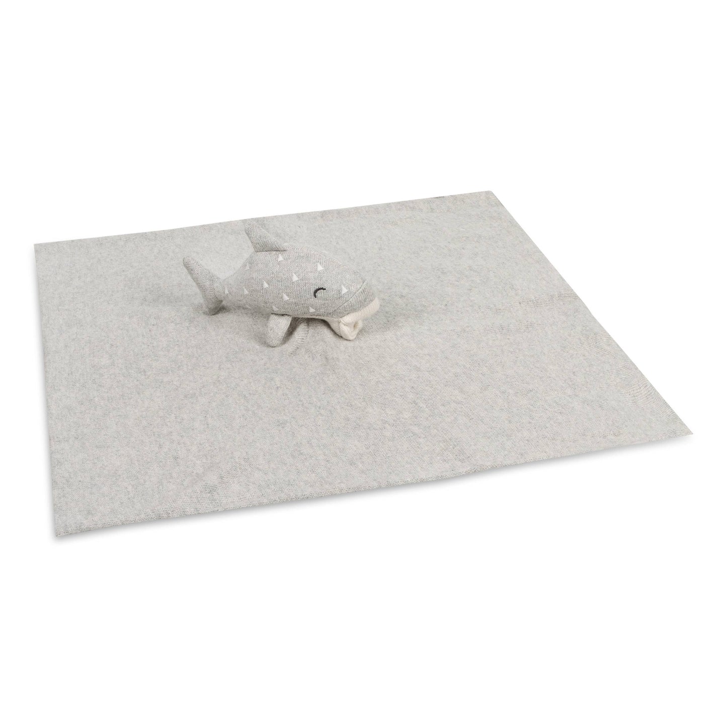 Organic Cotton Whale Lovey Security Blanket – Soft Knit Baby Comfort Toy