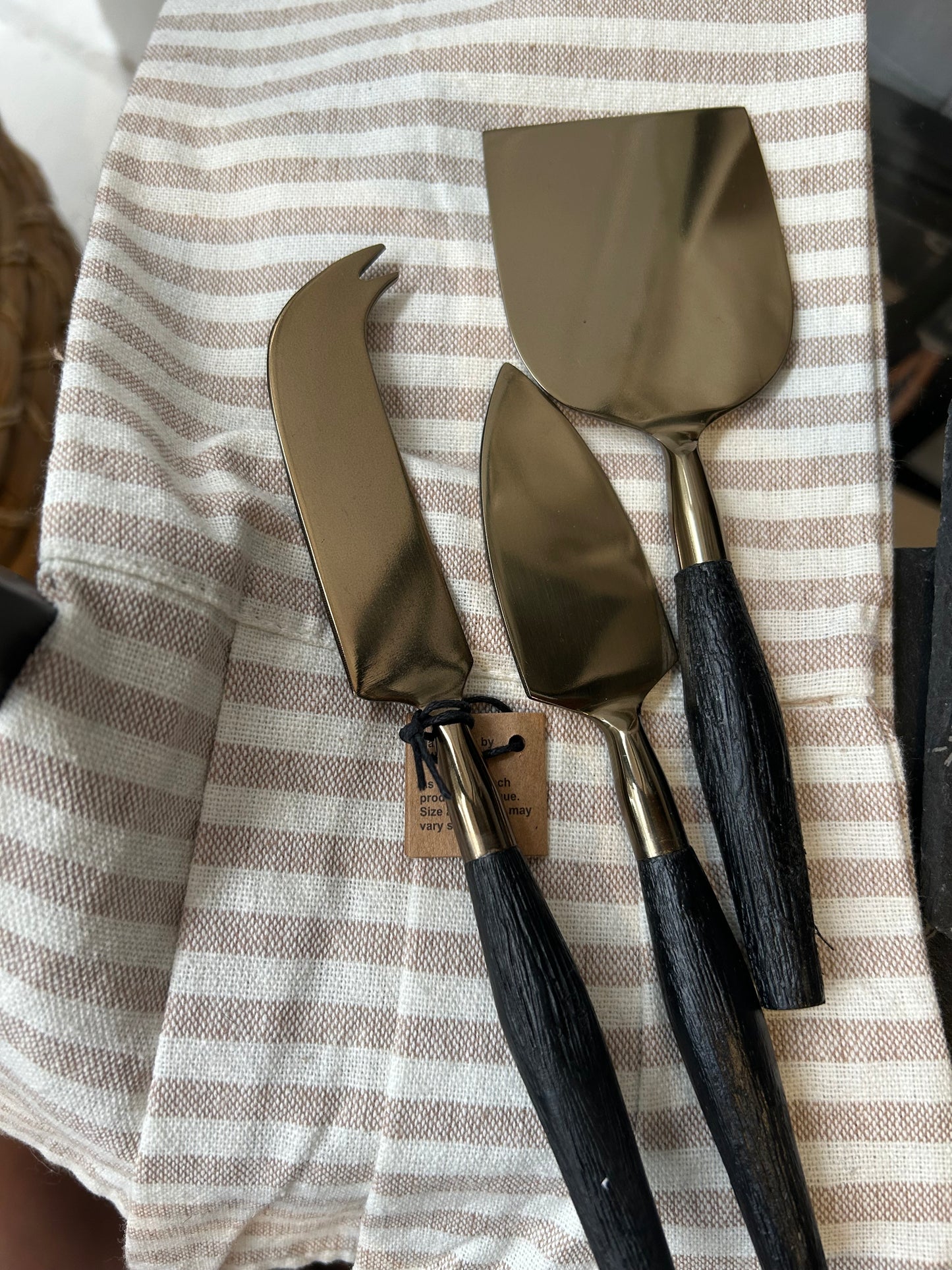 Gold & Black Cheese Knives