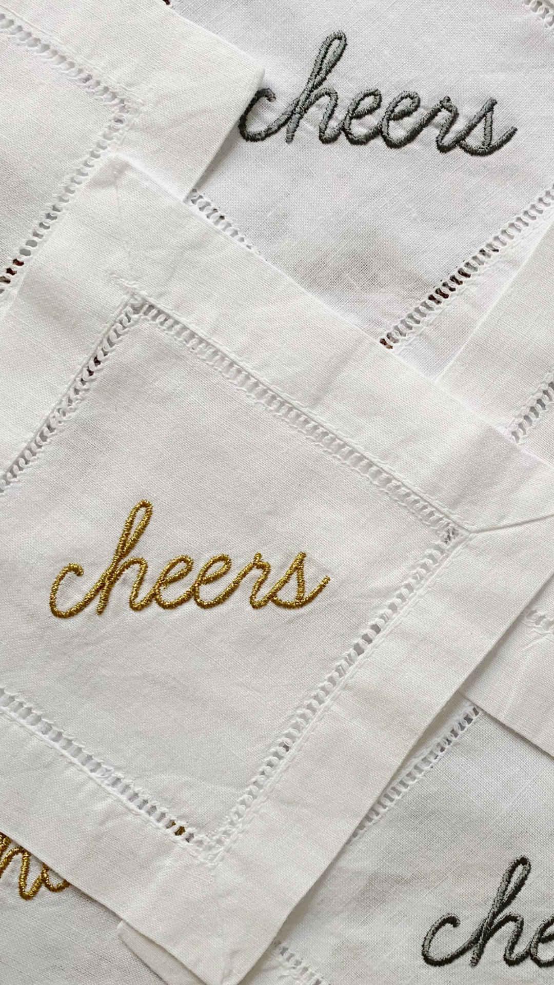 Cocktail Napkins Coasters. Crafted from a premium linen-cotton blend, these 6-inch hemstitch napkins are not only stylish but also environmentally friendly.