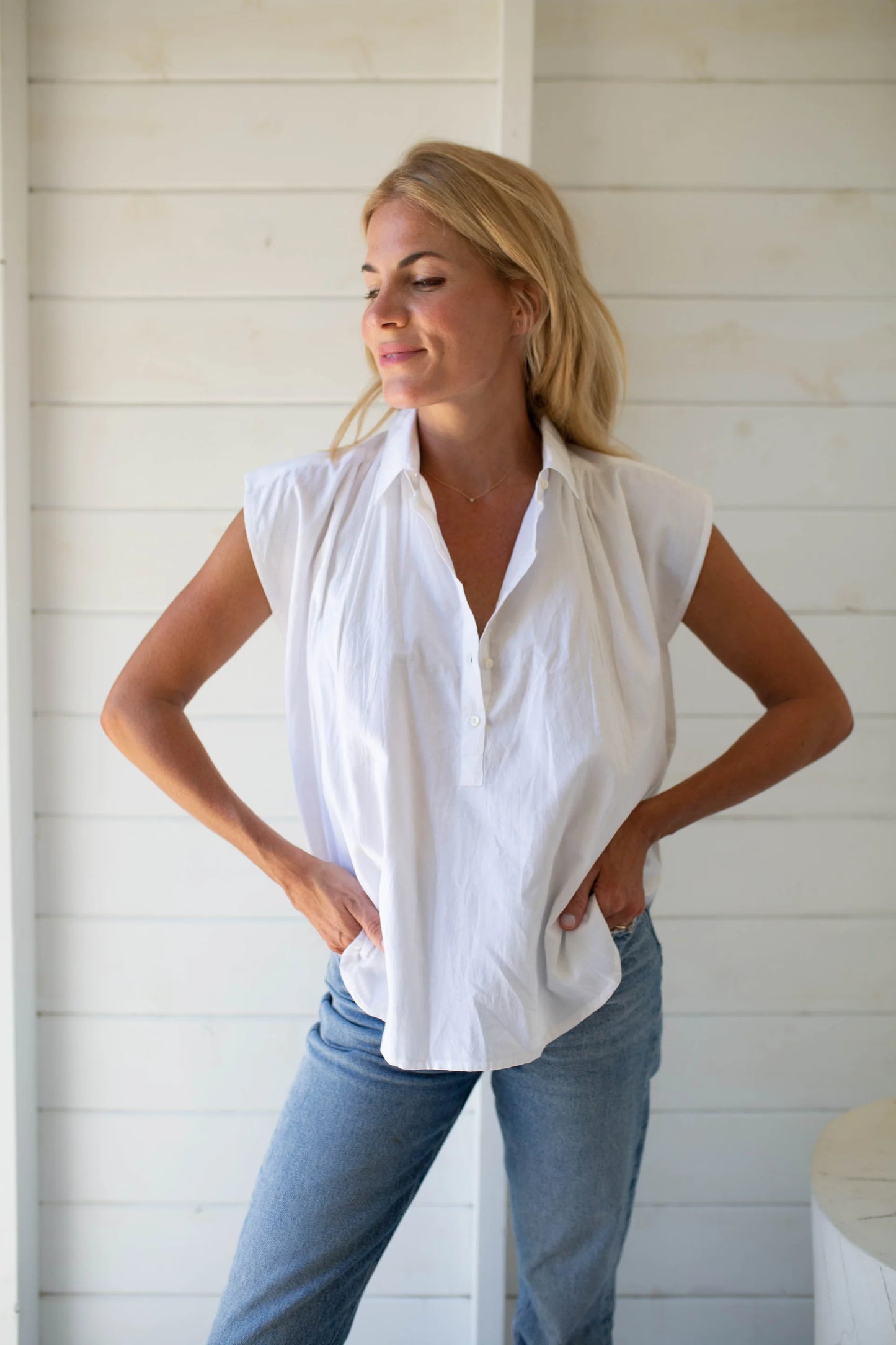 Diane Top in White Gauze by Marea
