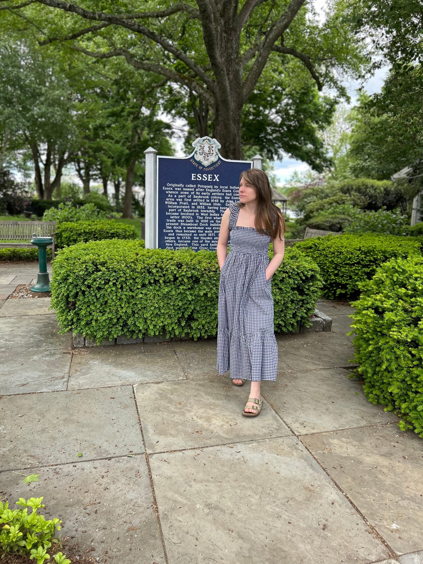 Sasco Dress – Navy Gingham