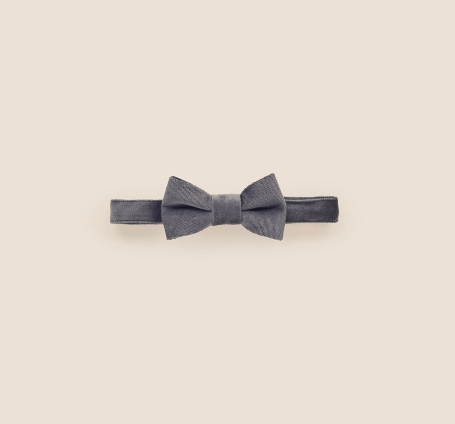 Noralee Velvet Bow Tie in Midnight - Easy-Wear Kids Bow Tie with Attached Loop