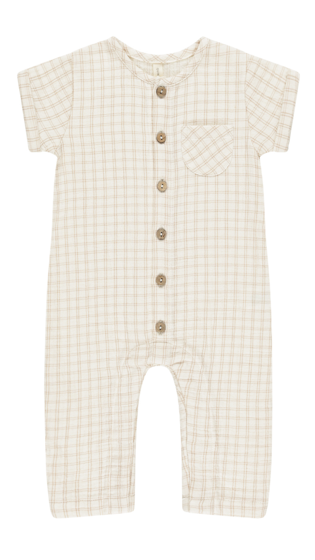 Charlie Jumpsuit in Oat Check by Quincy Mae