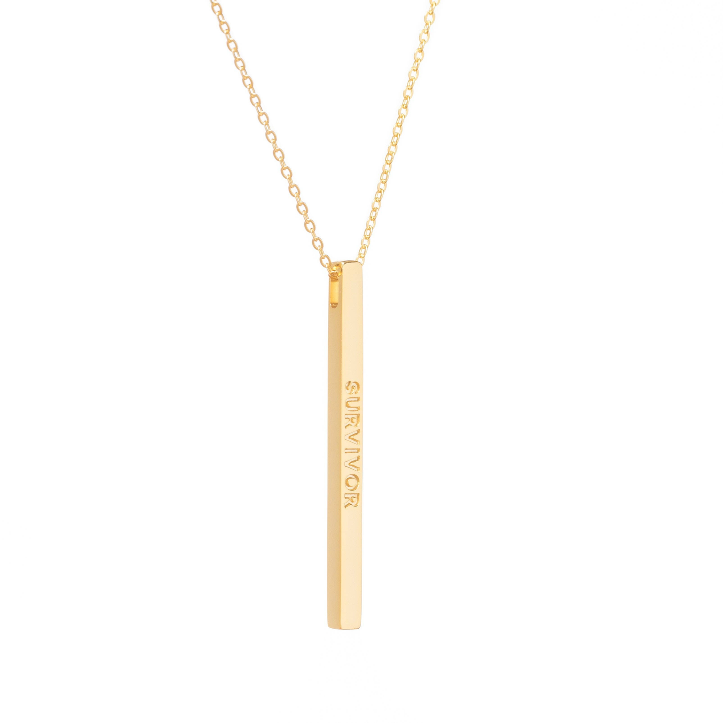 Survivor Necklace displayed on a white background, showcasing its elegant design and powerful symbolism. This meaningful piece represents strength and resilience, perfect for inspiring courage and hope. Available at Grace & Haven, Essex, CT.