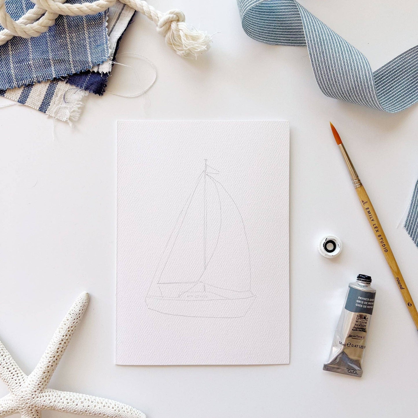 Seaside Paintable Notecards – Watercolor DIY Stationery Set by Emily Lex