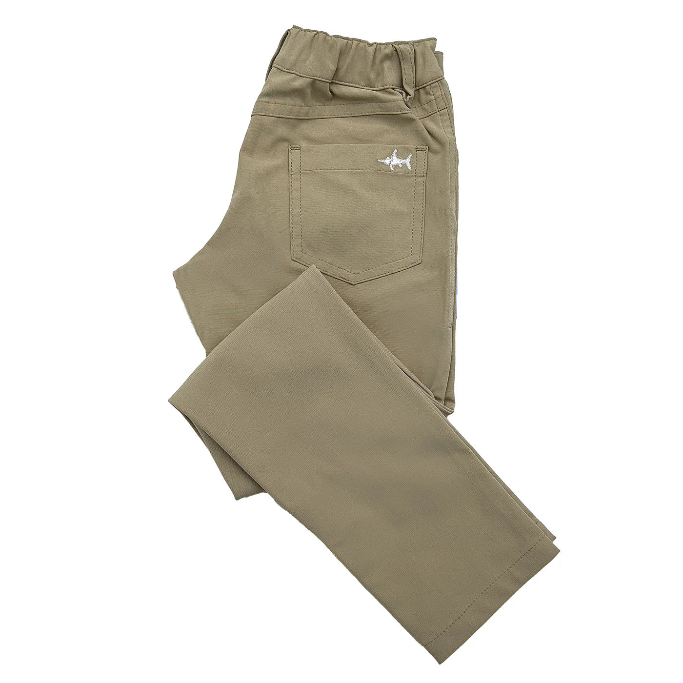 Folded flat lay of Par Performance Pants for kids, showing sleek design, built-in growth tabs, and long-lasting fit.