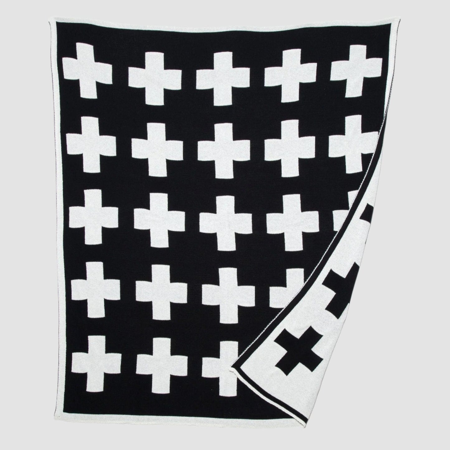 Swiss Cross Reversible Throw Blanket – Eco-Friendly Ski Chalet Inspired Cozy Throw
