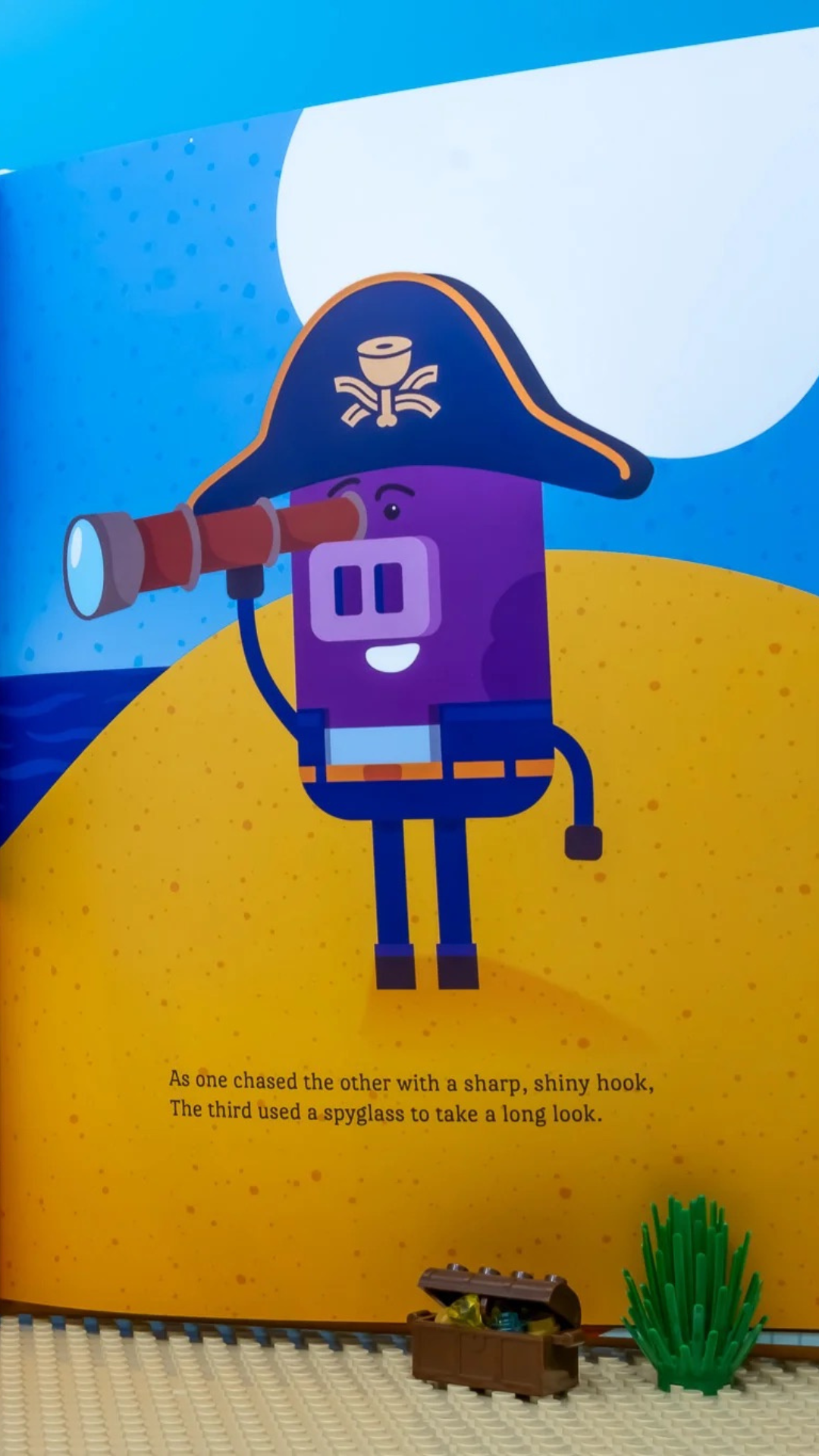 The pirate pigs face rough seas as their ships encounter problems in “The Three Pirate Pigs” children’s book.