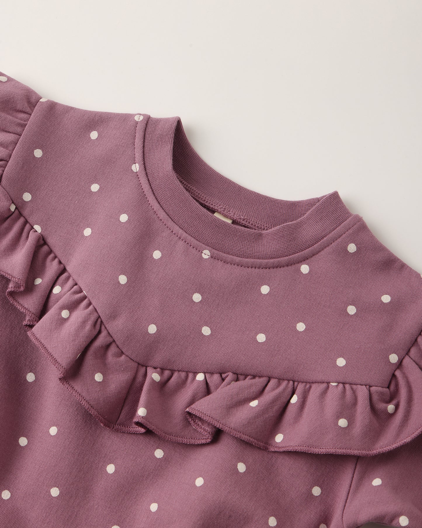 Ruffle Sleeve Sweatshirt - Polka Dot