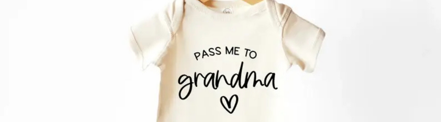 Holiday Gift Guide for Grandparents featuring a collection of thoughtful gifts including journals, onesies, books, and candles.