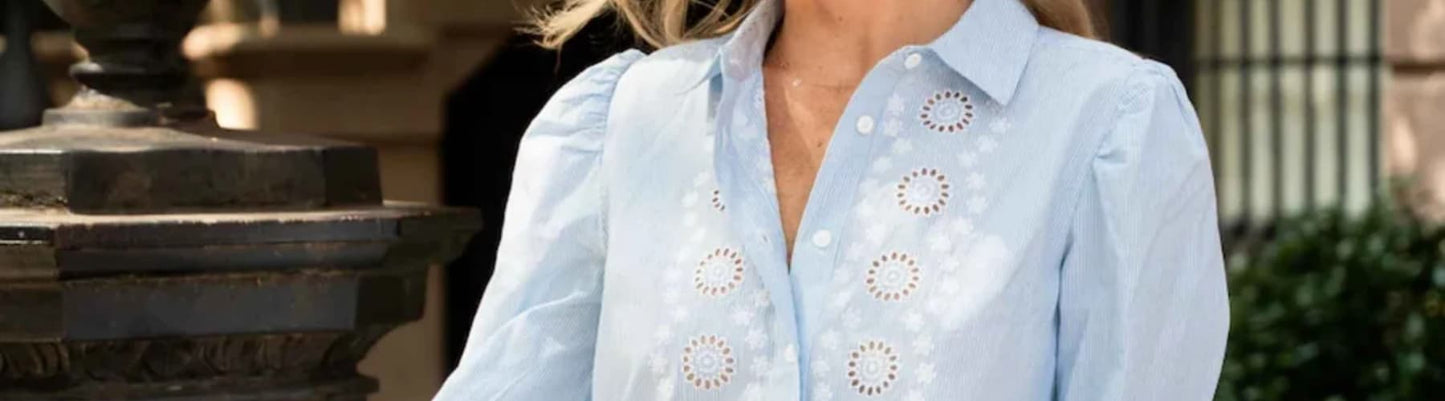 Sail to Sable Ruffle Hem Shirt Dress in spring — Grace & Haven boutique Essex CT