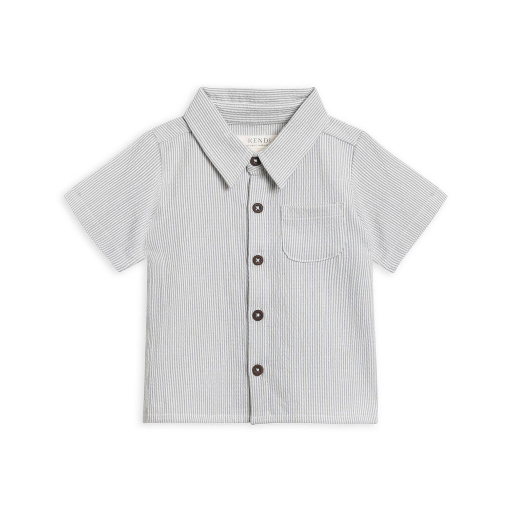 
                      
                        Organic Landon Seersucker Button Down - Shore Stripe / Mist
                      
                    