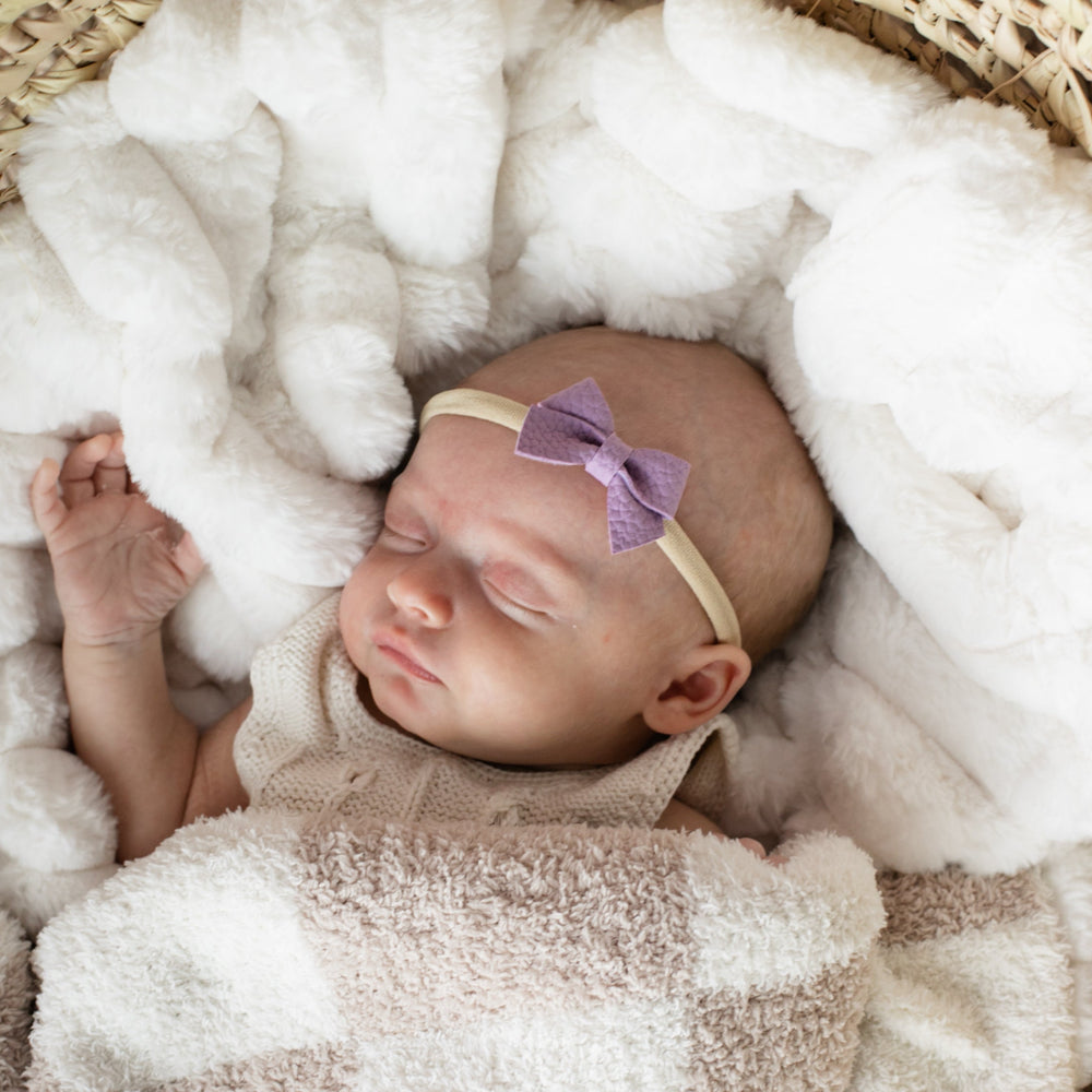
                      
                        Grape | Leather Baby Bow
                      
                    