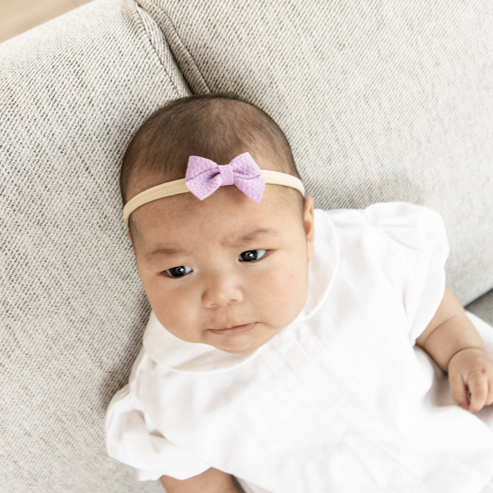 
                      
                        Grape | Leather Baby Bow
                      
                    