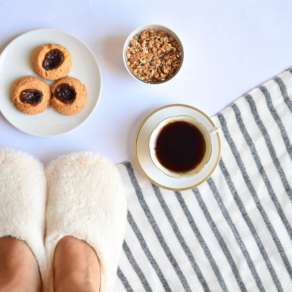 Aromatherapy Ballerina Slippers in Natural - Lavender