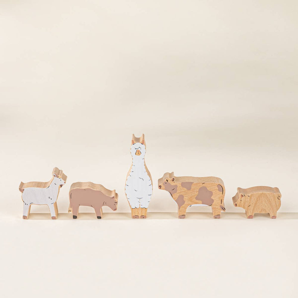 
                      
                        Set of 5 Barn Animals on Wooden Plate - Grace & Haven
                      
                    