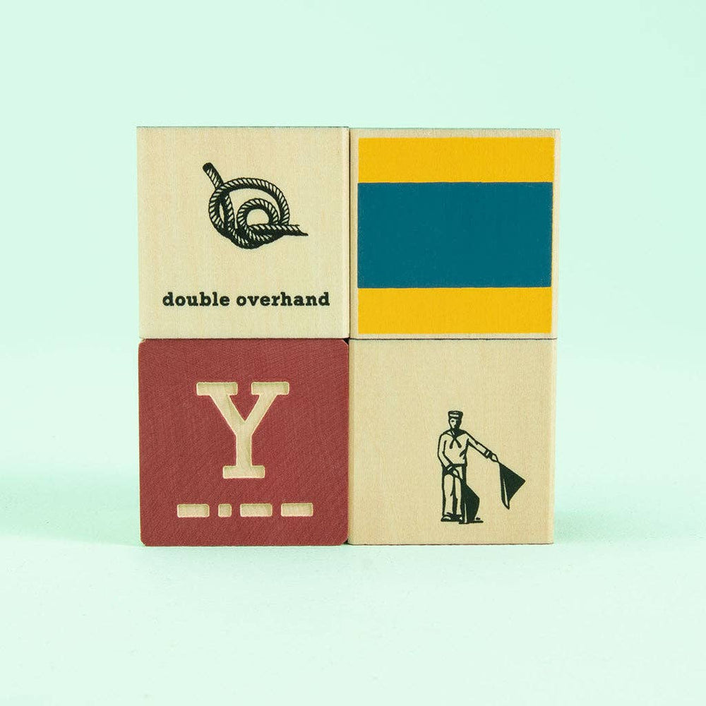 
                      
                        Uncle Goose Nautical Alphabet Blocks with Canvas Anchor Bag – Wooden Learning & Décor Set
                      
                    