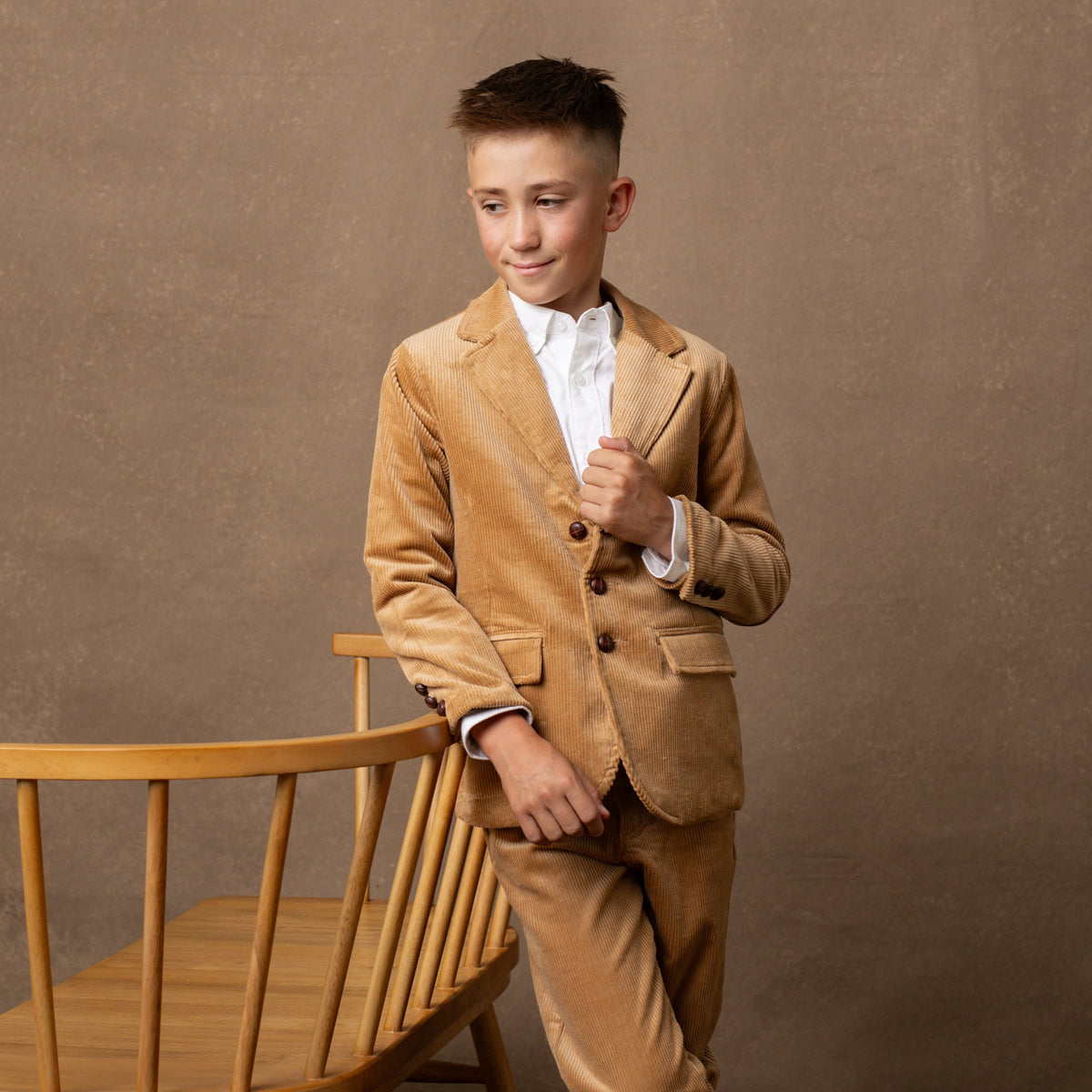Hope & Henry Boys' Organic Corduroy Pants in Medium Brown