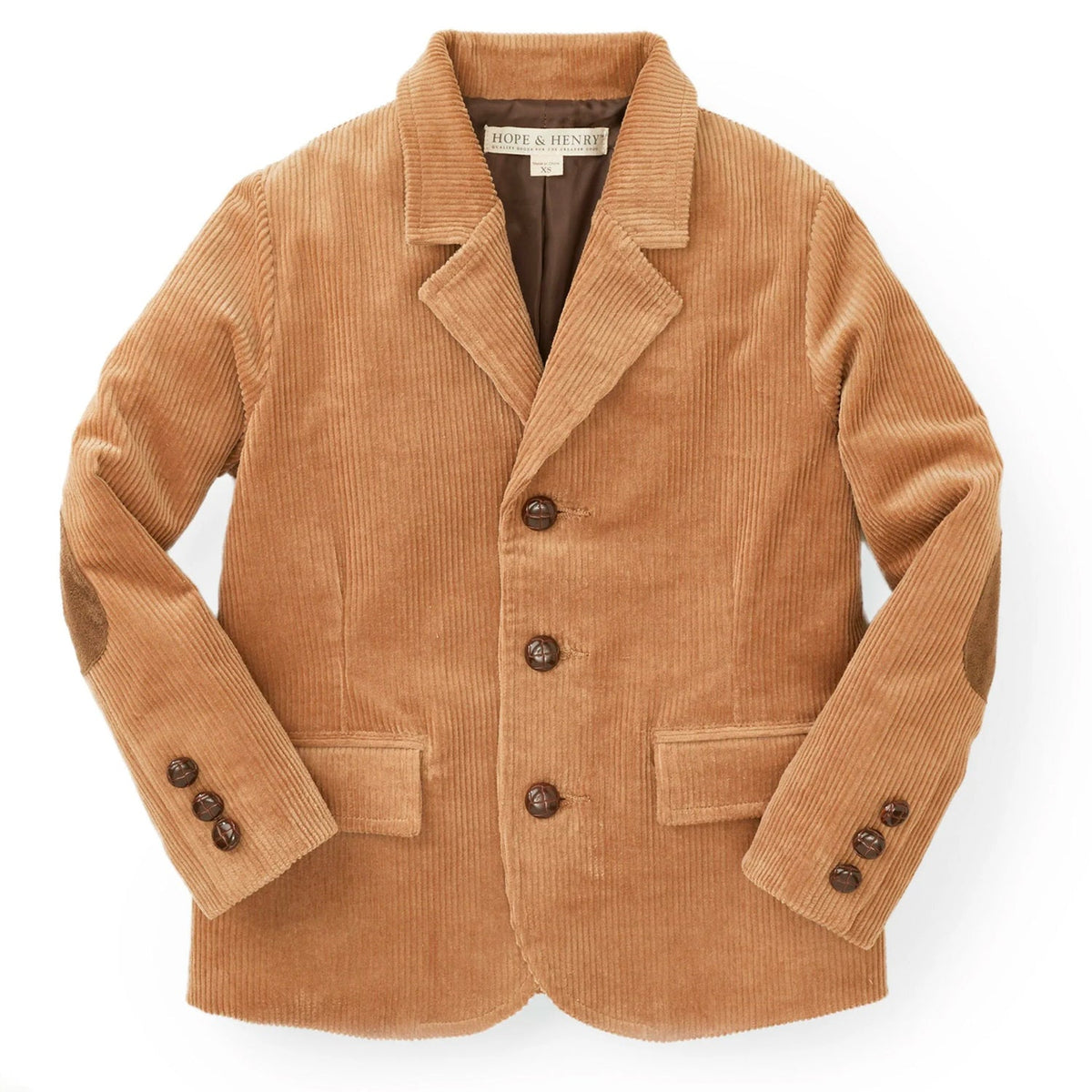 Hope & Henry Boys' Organic Corduroy Blazer in Medium Brown