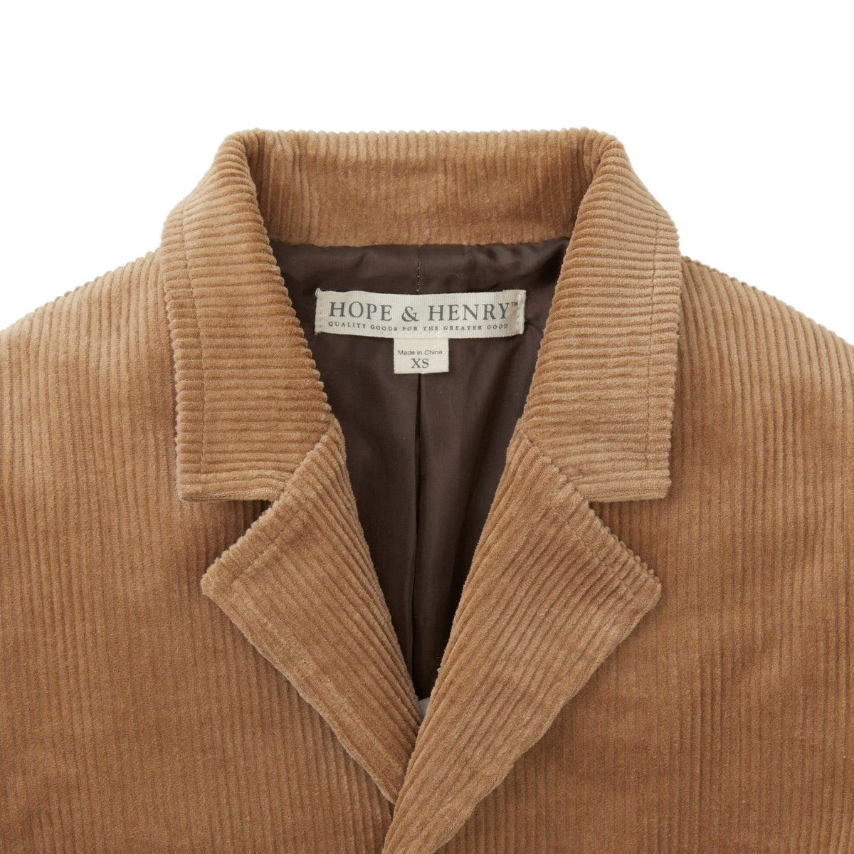 Hope & Henry Boys' Organic Corduroy Blazer in Medium Brown