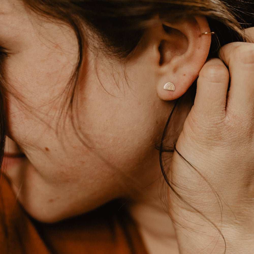 Rainbow Shape Earring Studs: Gold-filled - Grace & Haven