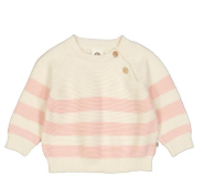 Organic Knit Stripe Sweater – Mary (Dusty Rose)