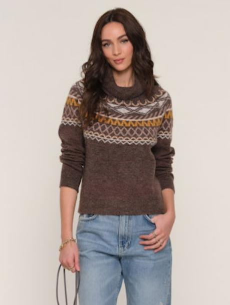 The Mason Sweater in Mocha – Cozy Fall Knit with Slouchy Cowl Neck