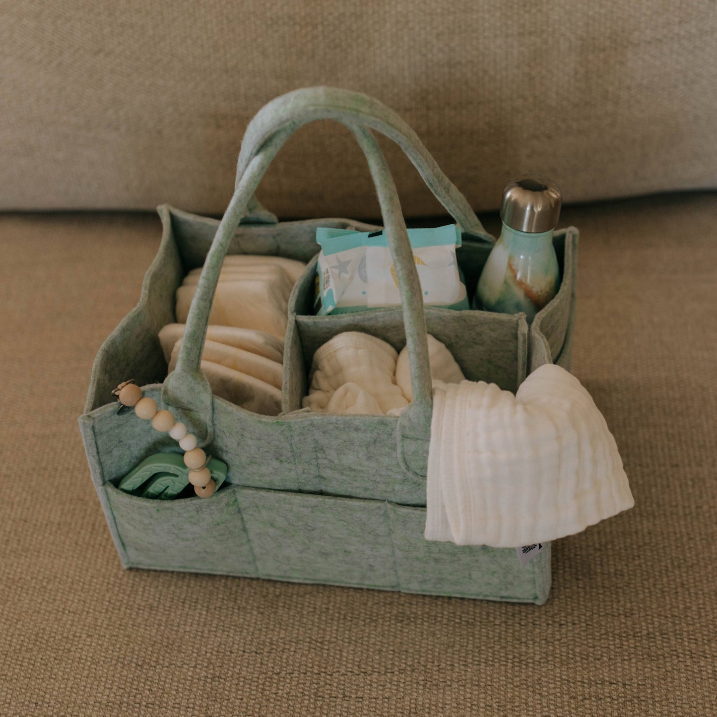 Diaper Caddy in Sage Green