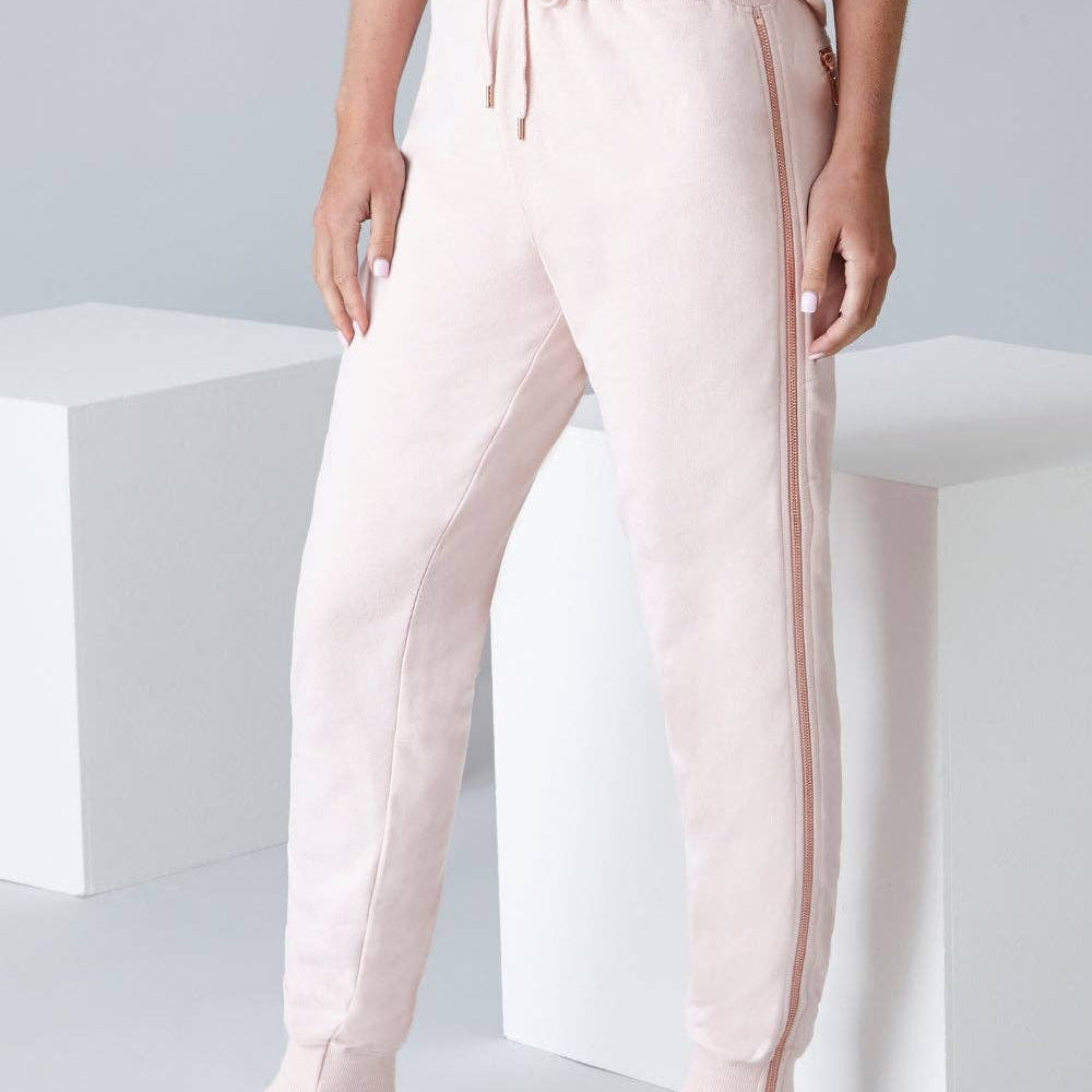 Lulu Side Zip Joggers - Blush - Grace & Haven