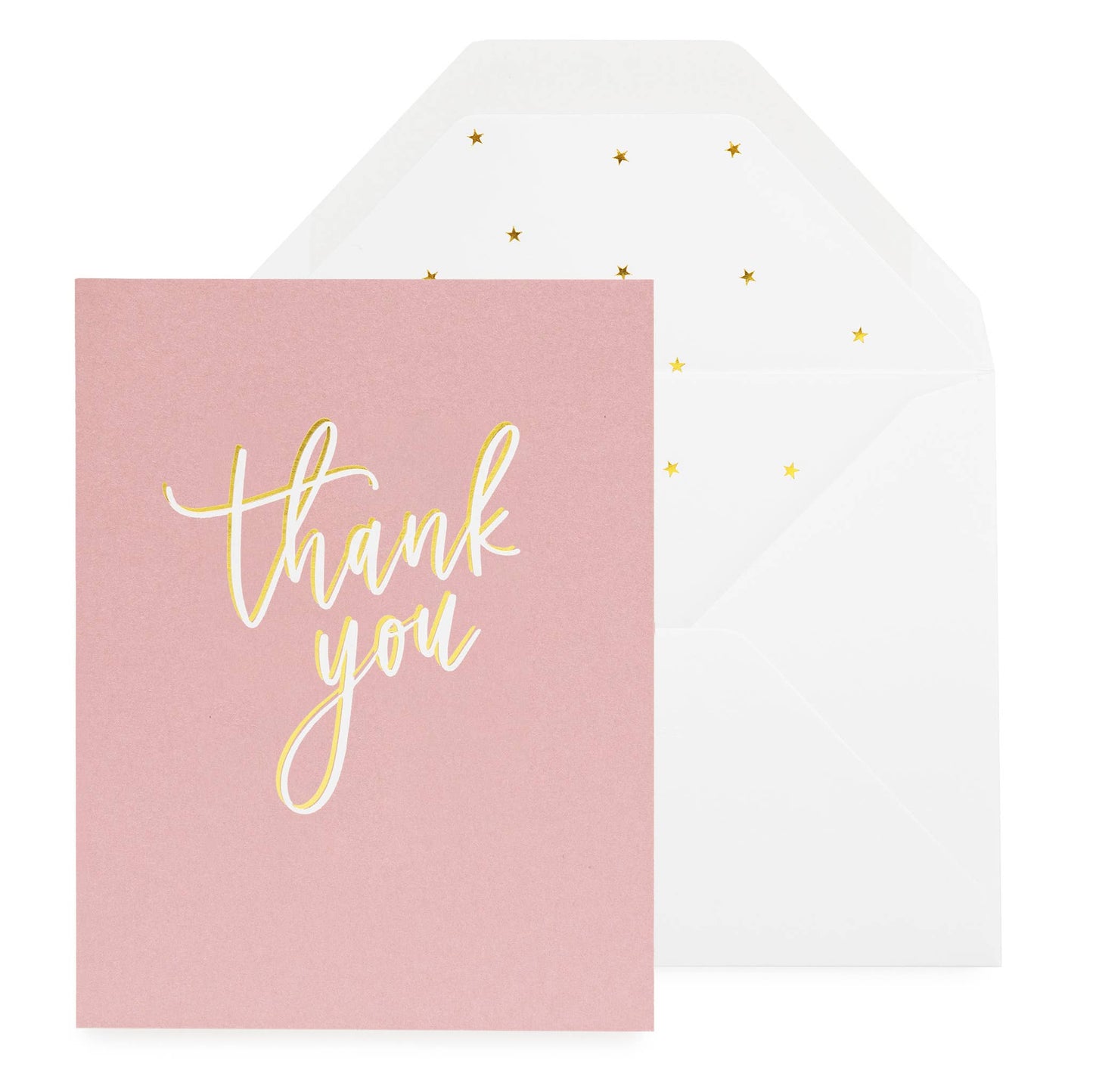 Thank You Script Greeting Card | Handcrafted Letterpress Card with Gold Foil