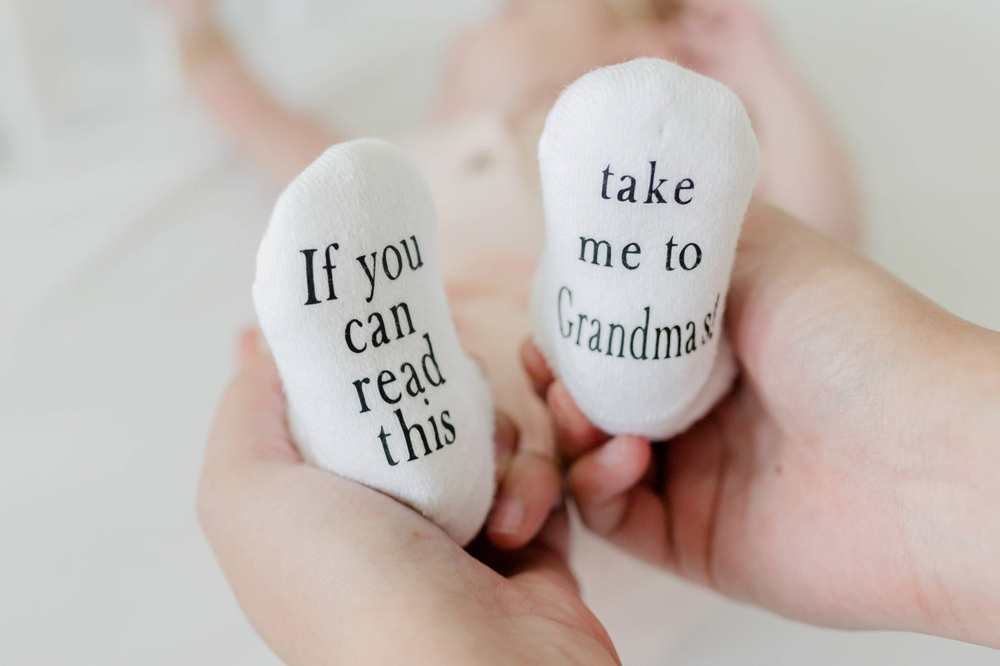 If You Can Read This Take Me to Grandma’s Baby Socks - Cute and Cozy Baby Gift