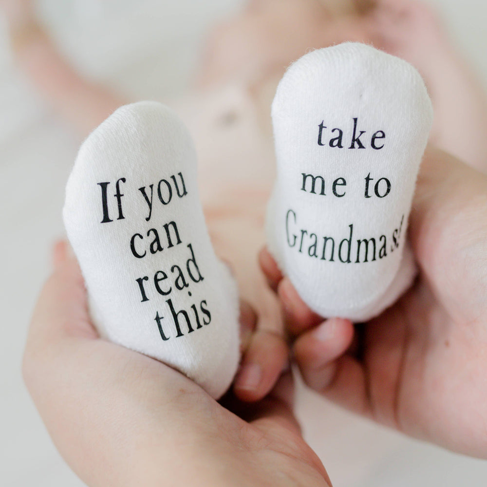 If You Can Read This Take Me to Grandma’s Baby Socks - Cute and Cozy Baby Gift