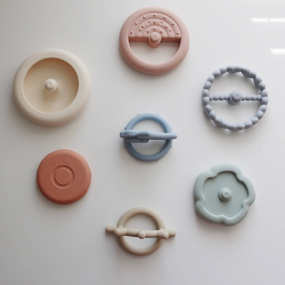 
                      
                        Classic Silicone Stacking Teething Ring Toy – 7-Piece Neutral Baby Toy by Marlowe & Co
                      
                    