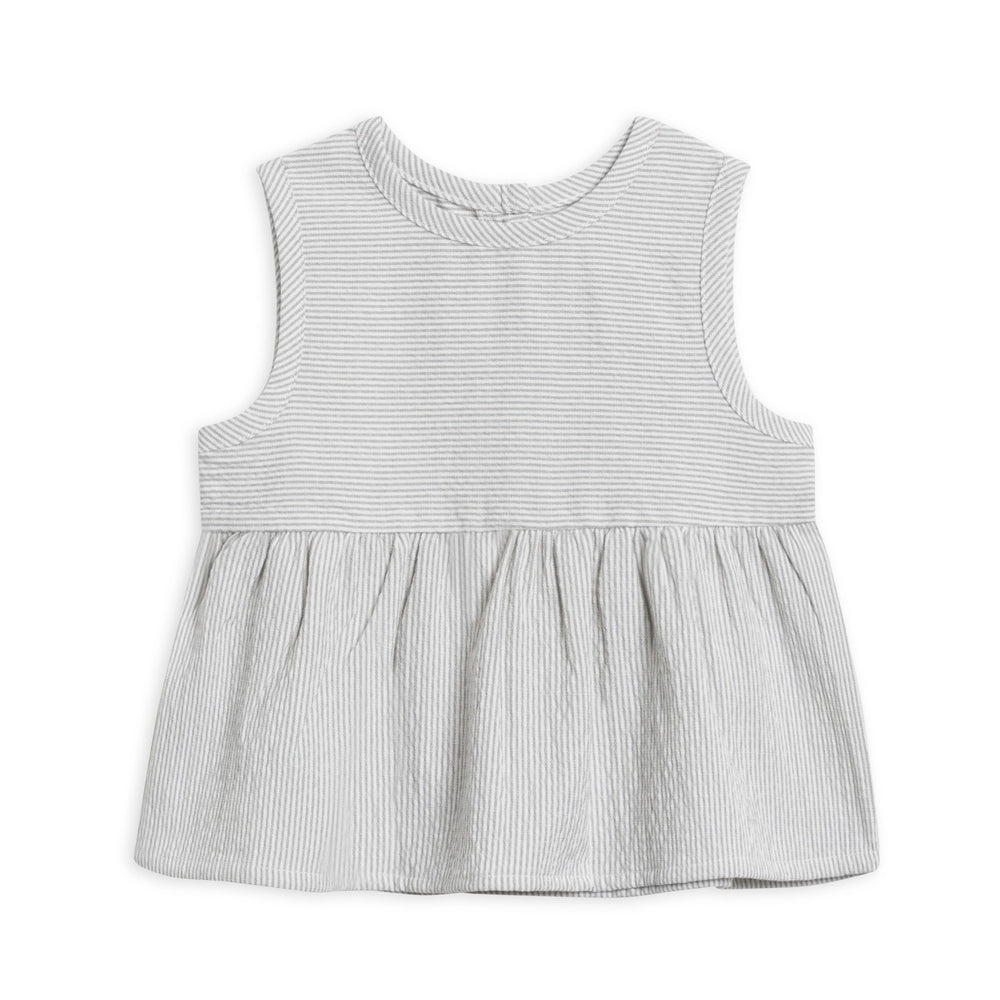 Organic Grace Seersucker Peplum Top - Shore Stripe/Mist by Colored Organics | Summer-Ready Style