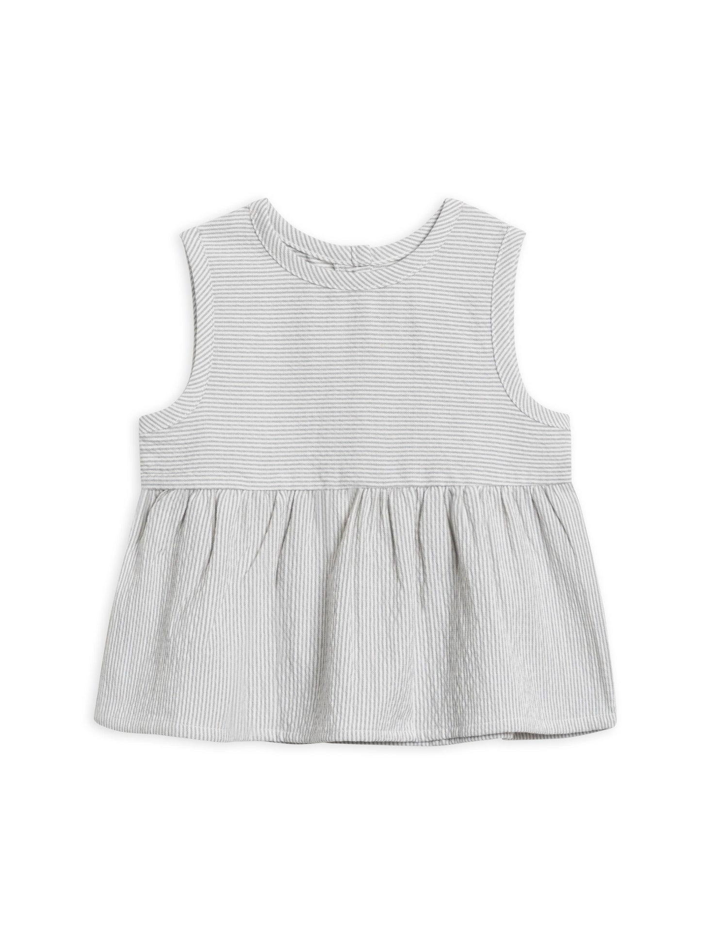 Organic Grace Seersucker Peplum Top - Shore Stripe/Mist by Colored Organics | Summer-Ready Style