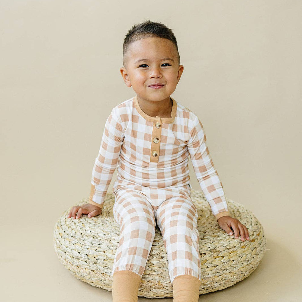 
                      
                        Golden Gingham 2pc Henley Bamboo Pajamas
                      
                    