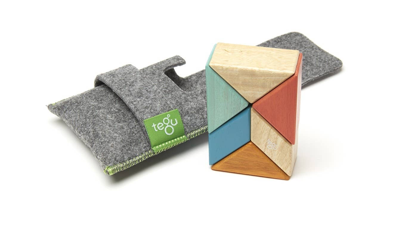 On-The-Go Magnetic Wooden Block Set for Babies, Toddlers & Kids by Tegu