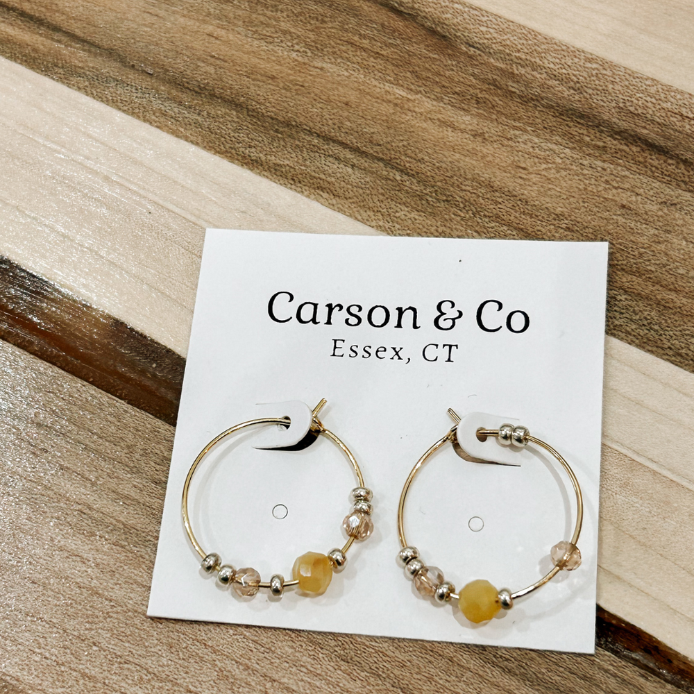 Beaded Small Gold Hoops by Carson & Co