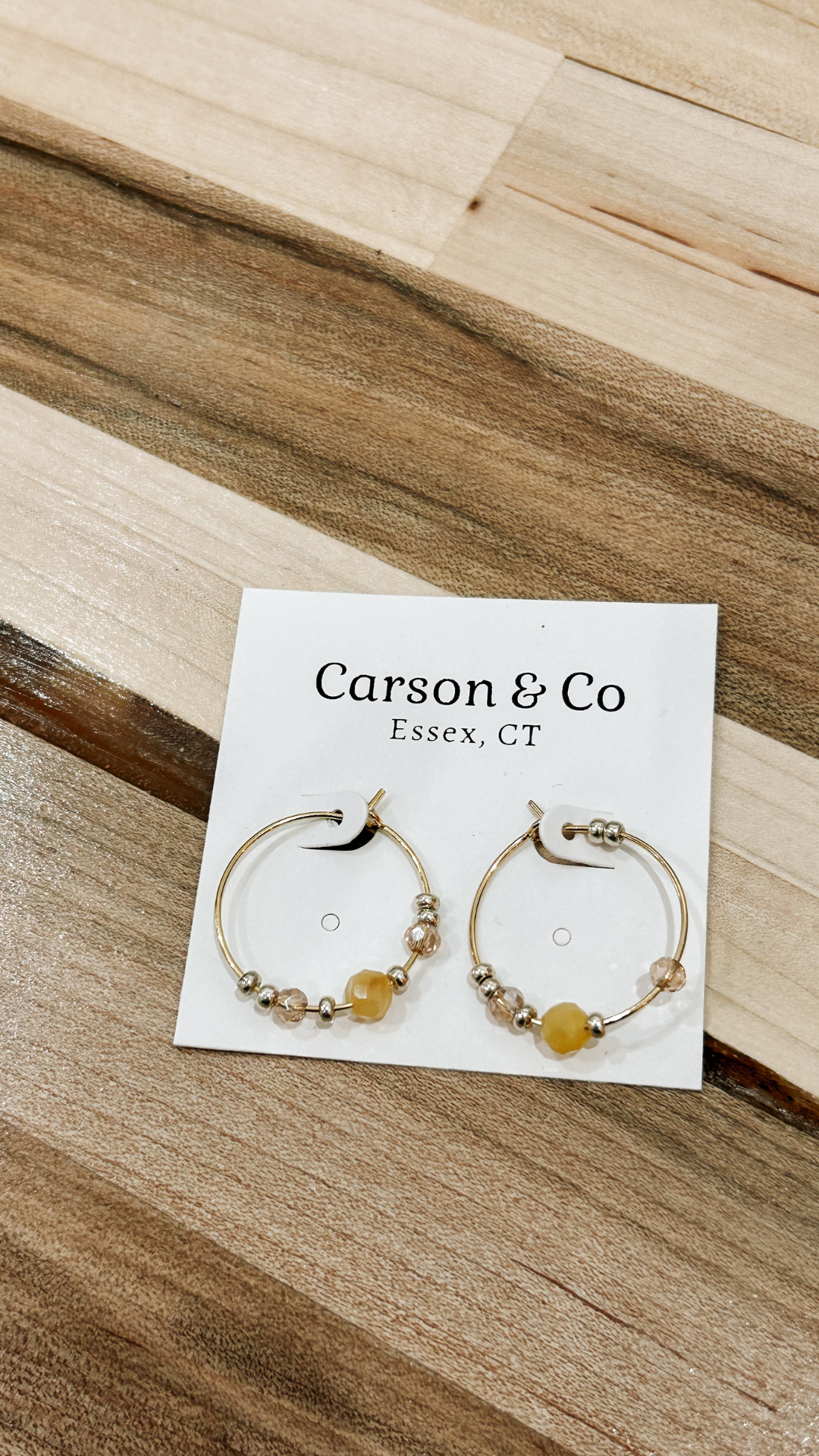 Beaded Small Gold Hoops by Carson & Co