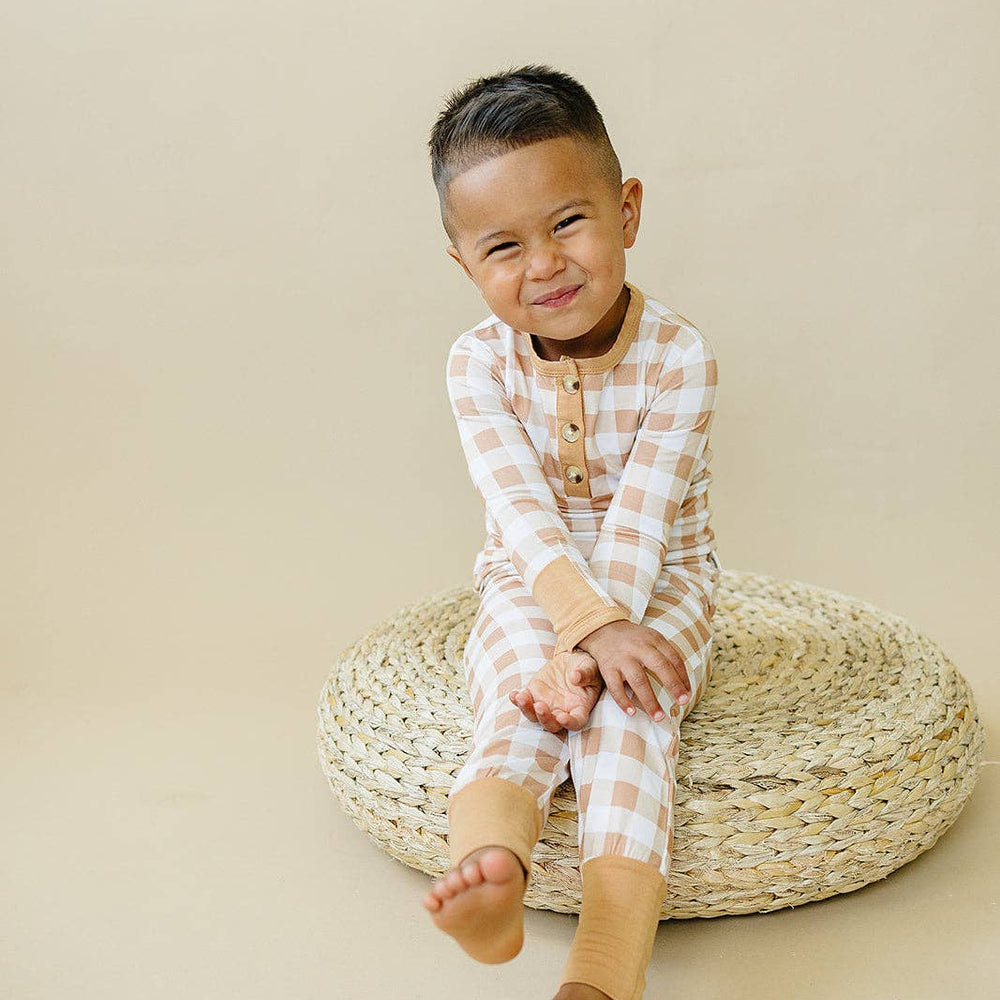 
                      
                        Golden Gingham 2pc Henley Bamboo Pajamas
                      
                    