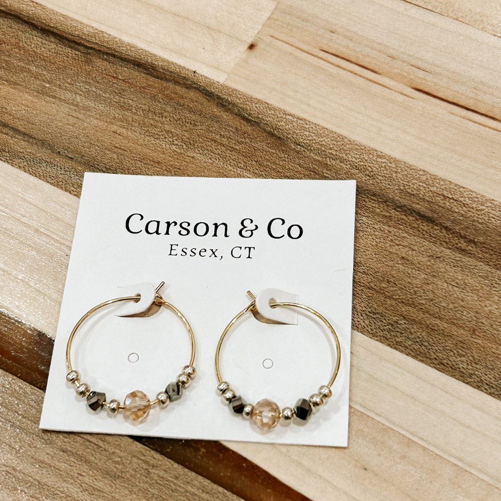 Beaded Small Gold Hoops by Carson & Co