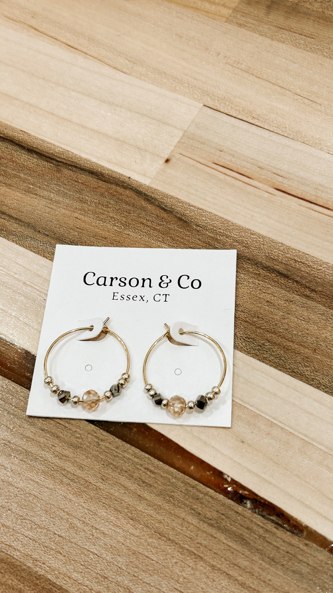 Beaded Small Gold Hoops by Carson & Co