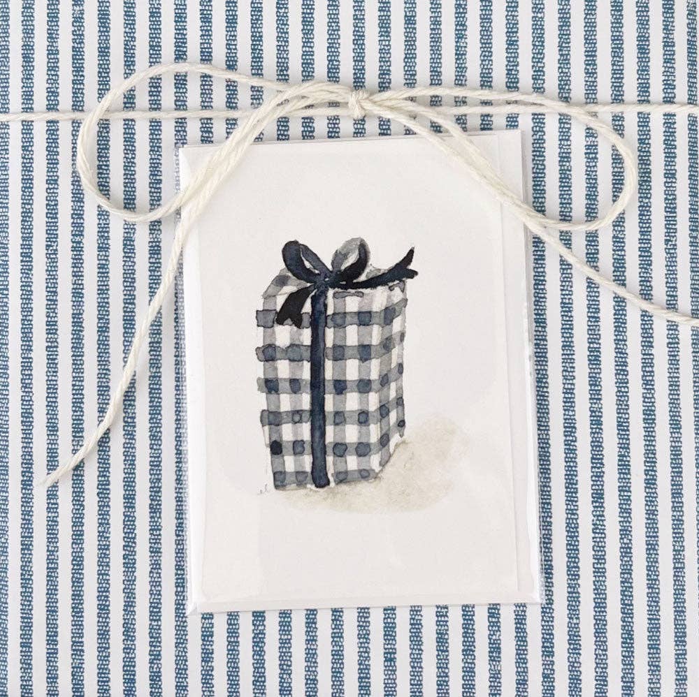 Gingham gift mini notecard