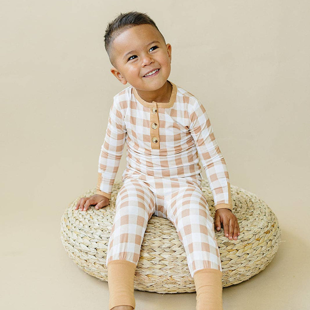 
                      
                        Golden Gingham 2pc Henley Bamboo Pajamas
                      
                    